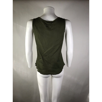 Rare Vtg Jean Paul Gaultier Green Belted Bondage Shoulder Tank Top M