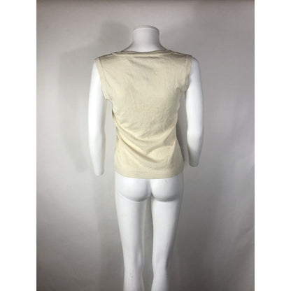 Rare Vtg Chanel Pink Knit CC Logo Tank Top L 42