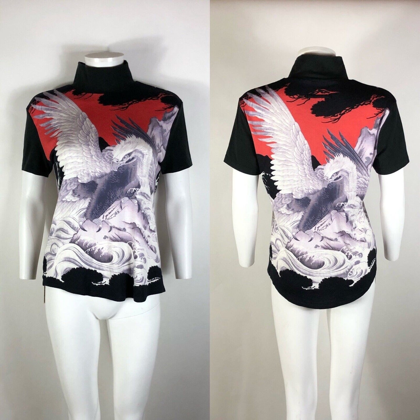 Rare Vtg Jean Paul Gaultier Homme Phoenix Print Shirt S/M