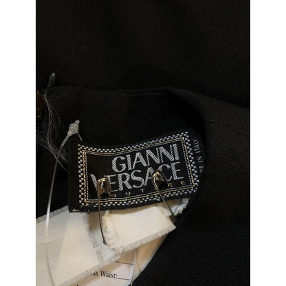 Rare Vtg Gianni Versace Black SS1994 Safety Pin Dress M