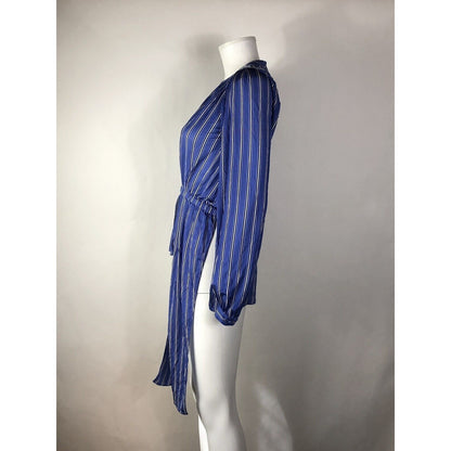 Rare Balenciaga Blue Stripe Asymmetrical Shirt XS