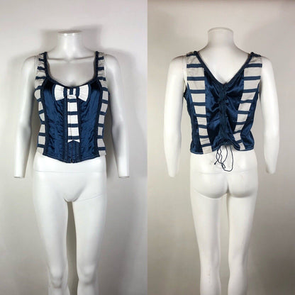 Rare Vtg Jean Paul Gaultier Jean's Striped Corset Top L