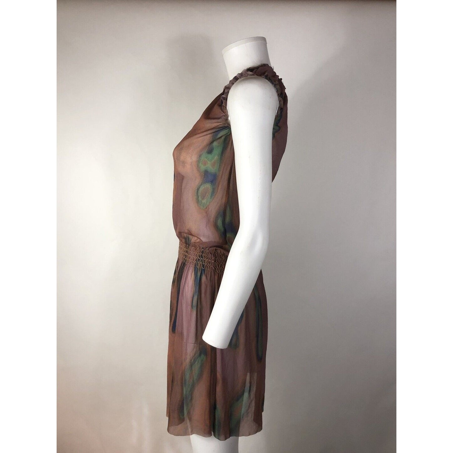 Rare Vtg Jean Paul Gaultier JPG Marble Print Sheer Mesh Dress