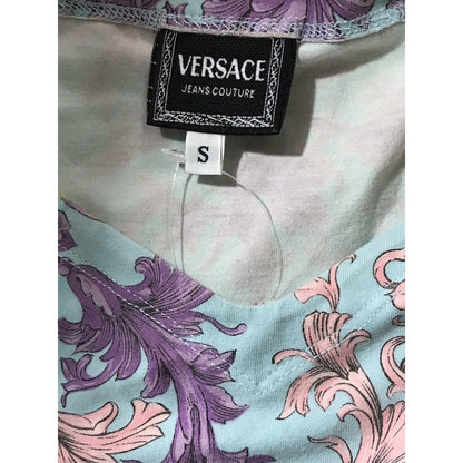 Rare Vtg Gianni Versace Blue Medusa Print Tee S