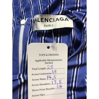 Rare Balenciaga Blue Stripe Asymmetrical Shirt XS