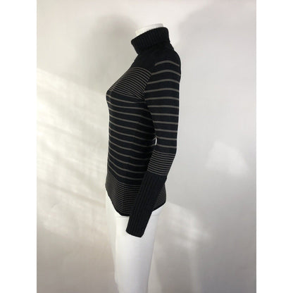 Rare Vtg Jean Paul Gaultier Black & Gray Striped Sweater S