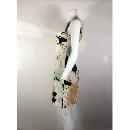 Rare Vtg Moschino Cheap & Chic Olive Oyl Print Velvet Dress S