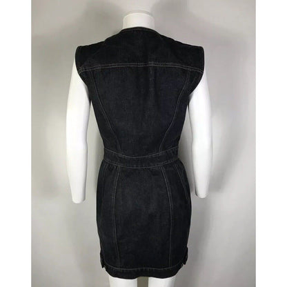 Rare Vtg Jean Paul Gaultier 90s Junior Denim Low Cut Dress S