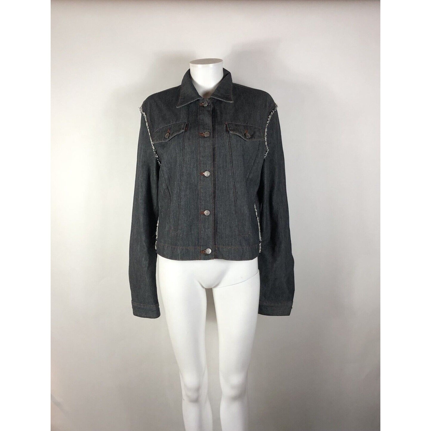 Rare Vtg Jean Paul Gaultier JPG Dark Gray Denim Jacket M