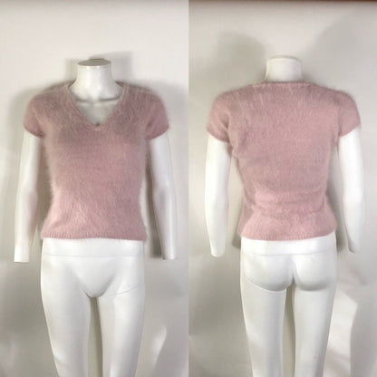 Rare Vtg Gucci Pale Pink Angora Top S