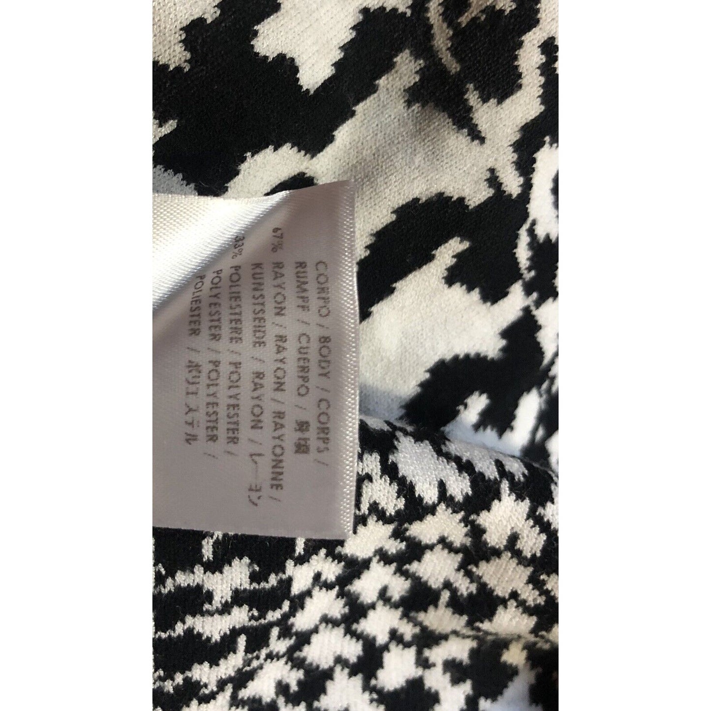 Rare Vtg Alexander McQueen McQ Black & White Houndstooth Dress XS