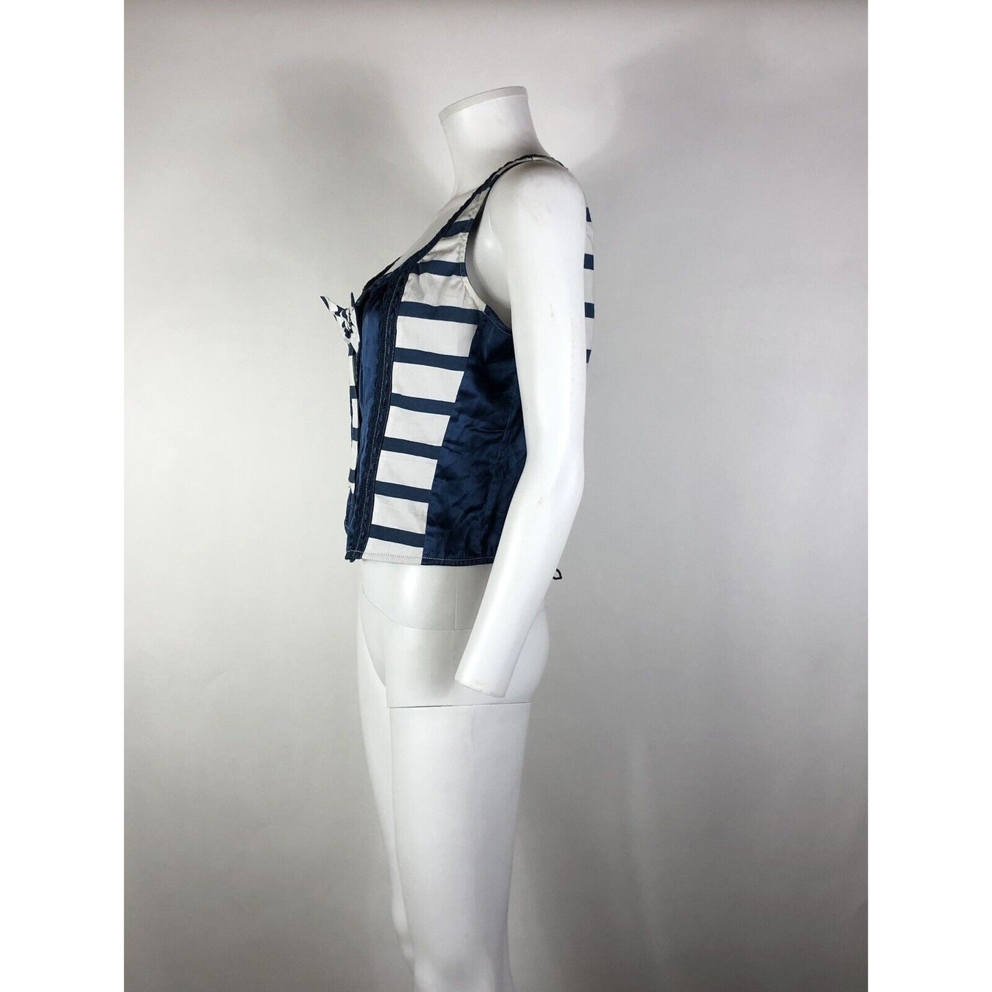 Rare Vtg Jean Paul Gaultier Jean's Striped Corset Top L