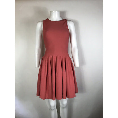 Rare Vtg Alexander McQueen Pink Flare Knit Dress XS