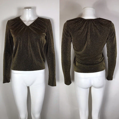 Rare Vtg Gucci by Tom Ford Gold Lurex Top AW2000 S