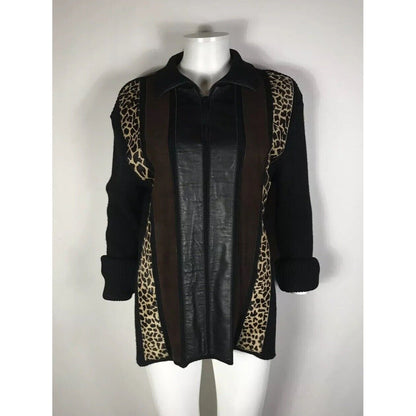 Rare Vtg Jean Paul Gaultier Animal Print Suede Sweater M