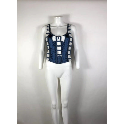 Rare Vtg Jean Paul Gaultier Jean's Striped Corset Top L