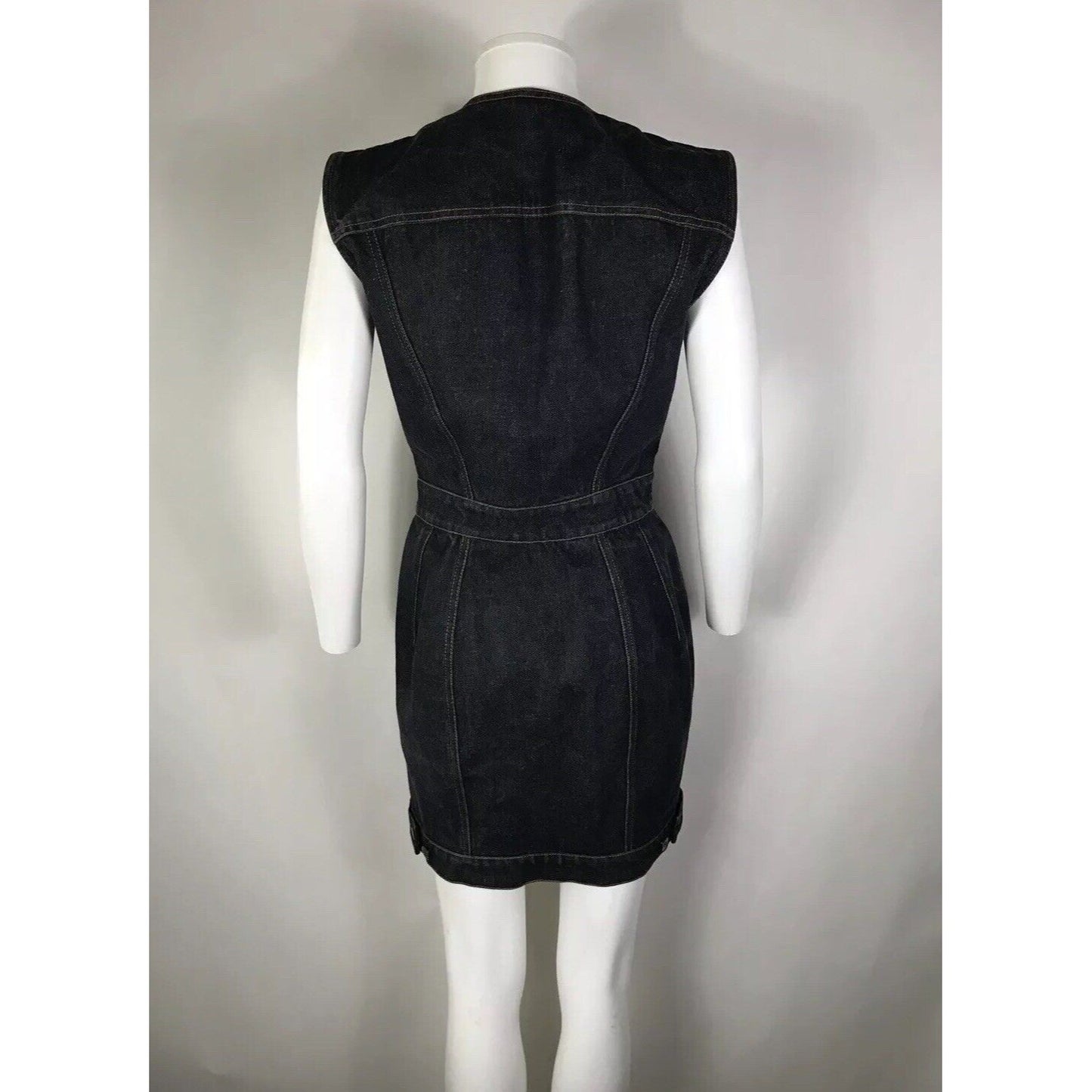 Rare Vtg Jean Paul Gaultier 90s Junior Denim Low Cut Dress S