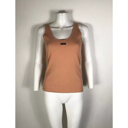 Rare Vtg Gucci 90s Orange Logo Ribbed Tank Top M C.1997