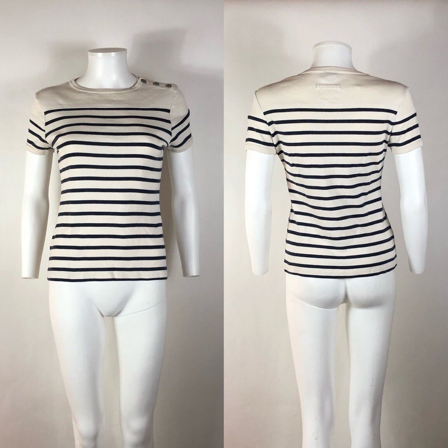 Rare Jean Paul Gaultier White & Black Striped Knit Top S