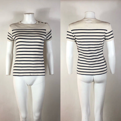 Rare Jean Paul Gaultier White & Black Striped Knit Top S