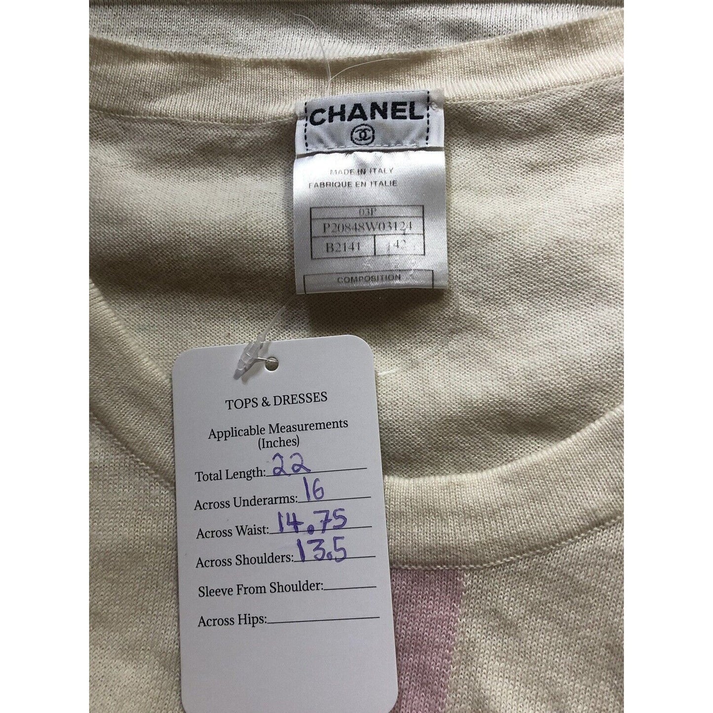 Rare Vtg Chanel Pink Knit CC Logo Tank Top L 42