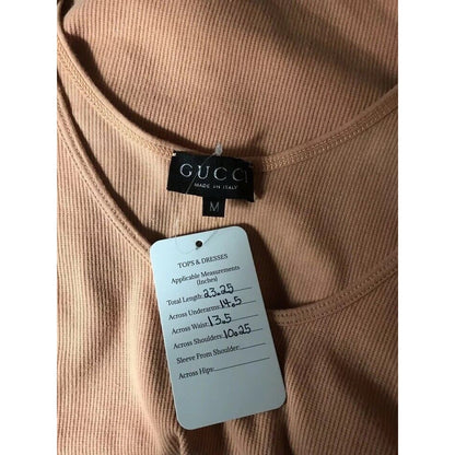 Rare Vtg Gucci 90s Orange Logo Ribbed Tank Top M C.1997