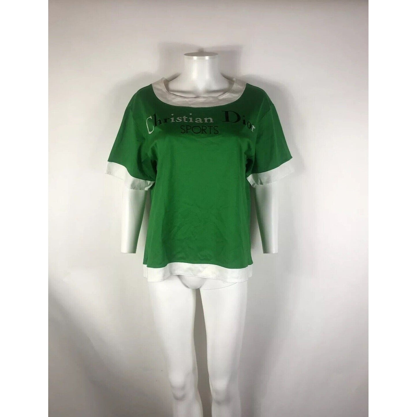 Rare Vtg Christian Dior Sports Green Logo Tee Shirt M