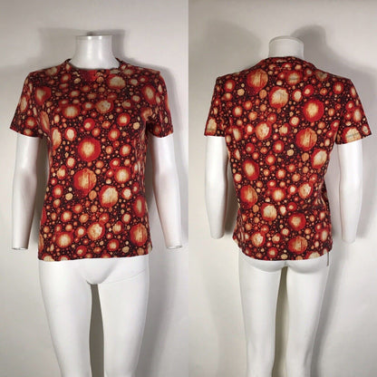 Rare Vtg Jean Paul Gaultier Homme Orange Red Spot Tee M