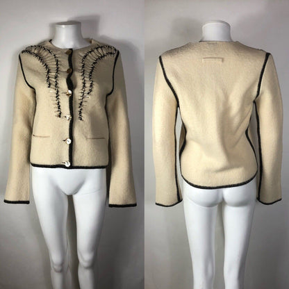 Rare Vtg Jean Paul Gaultier Cutout Wool Jacket S