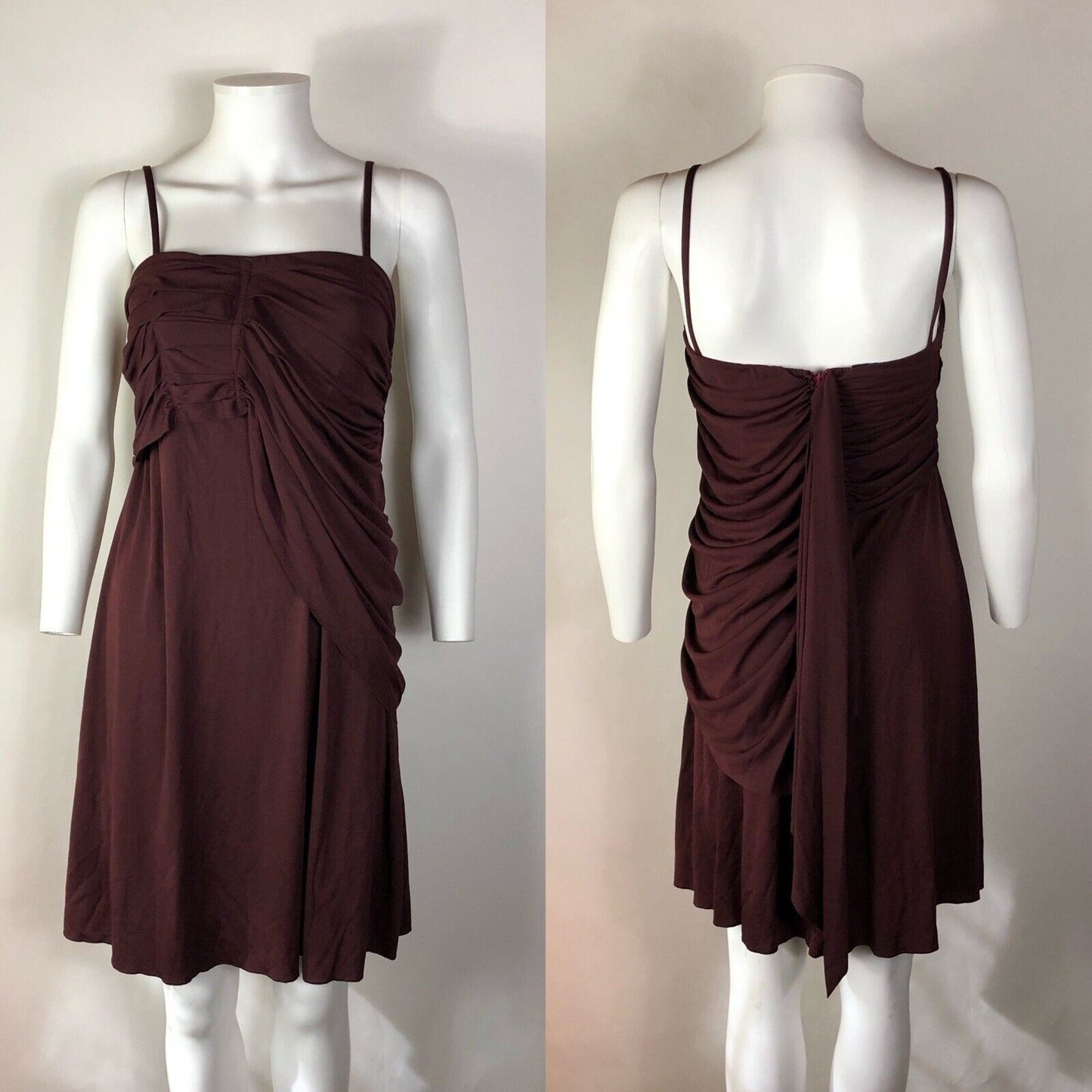 Rare Vtg Jean Paul Gaultier Burgundy Draped Dress S